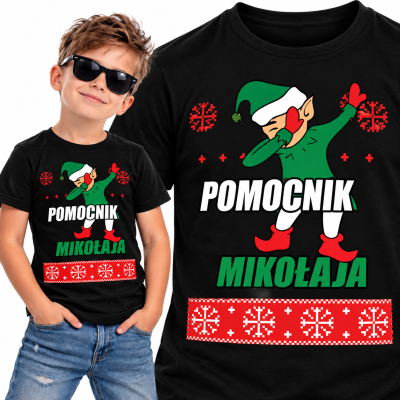 KOSZULKA DZIECIĘCA ŚWIĄTECZNA POMOCNIK MIKOŁAJA